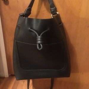 Zara Basic Black Cinched Bag